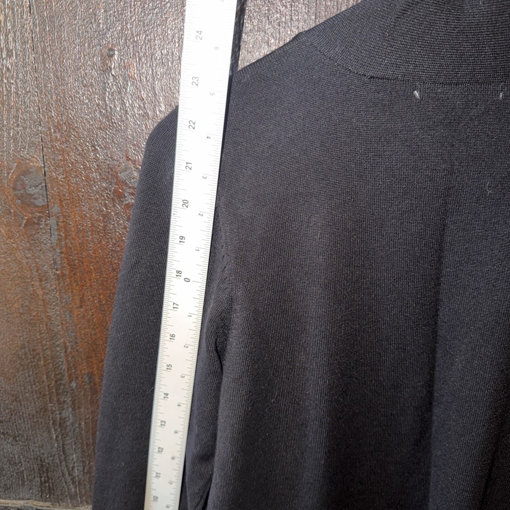 89 + Madison Open Front Long Sleeve Black Cardigan Sweater Womens Size PS Pocket - Picture 8 of 10
